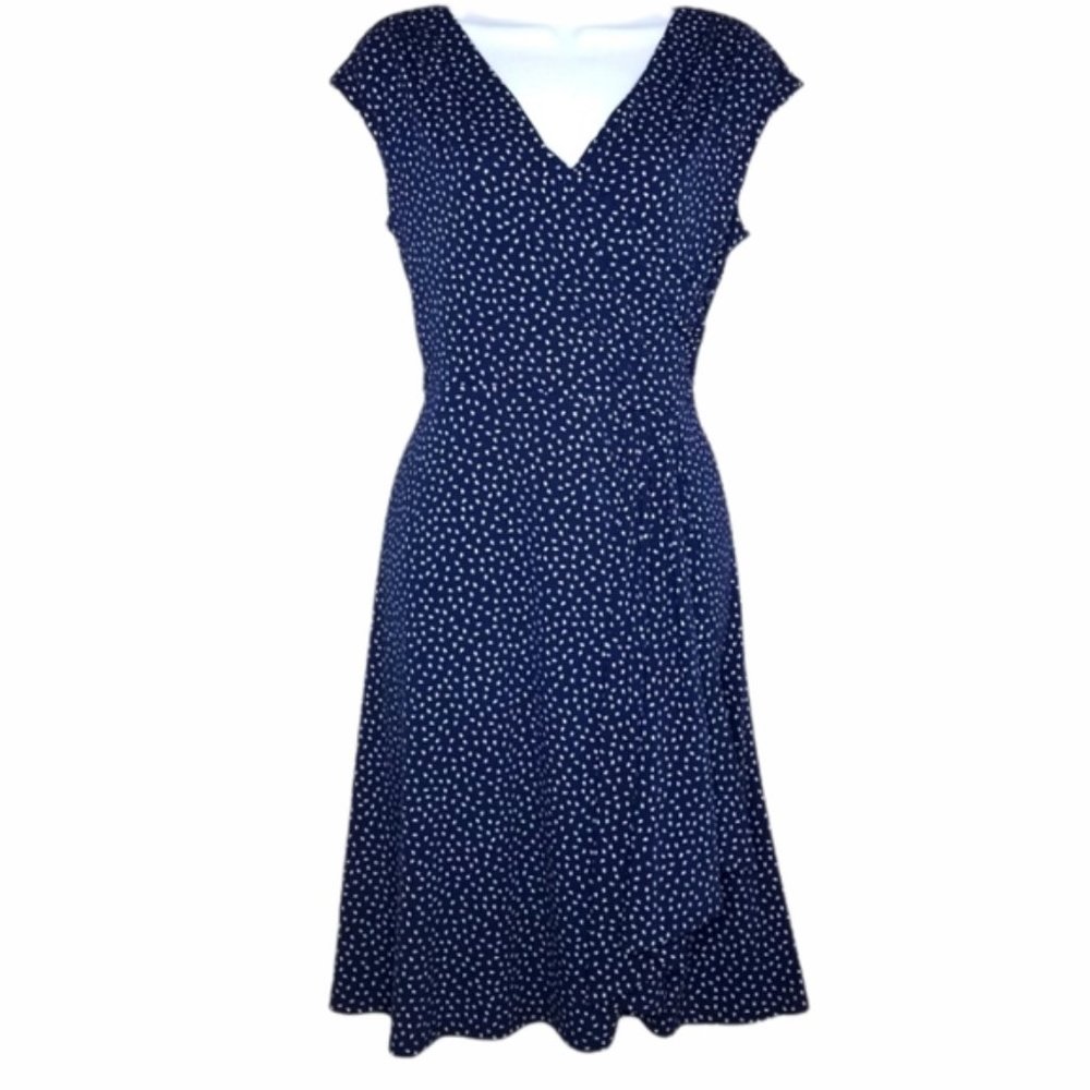 NWT CHARTER CLUB KNIT CAP-SLEEVE CROSSOVER DRESS SZ. S